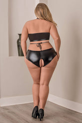 Halter Bra & Crotchless Panty Set - MSB574 by Exposed